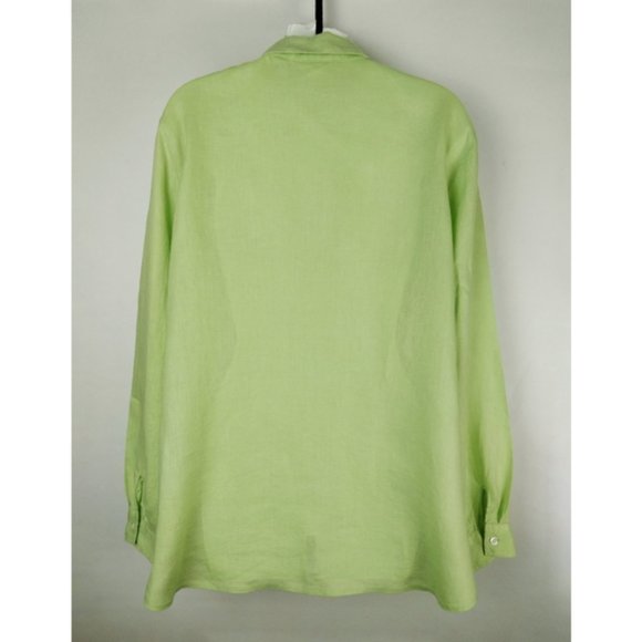 New J. Jill linen button down Long sleeve shirt L - Picture 9 of 16